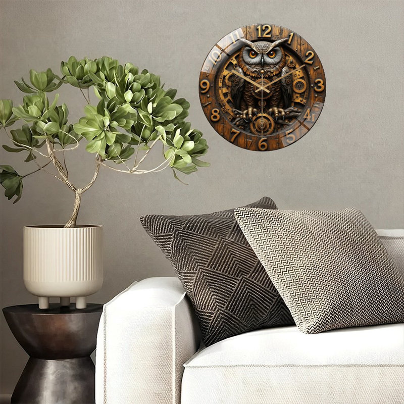Horloge murale Steampunk Owl