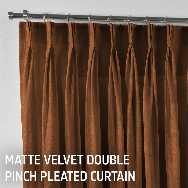 Room Darkening Single Curtain Panel, Bronze, 130 W x 450 D cm