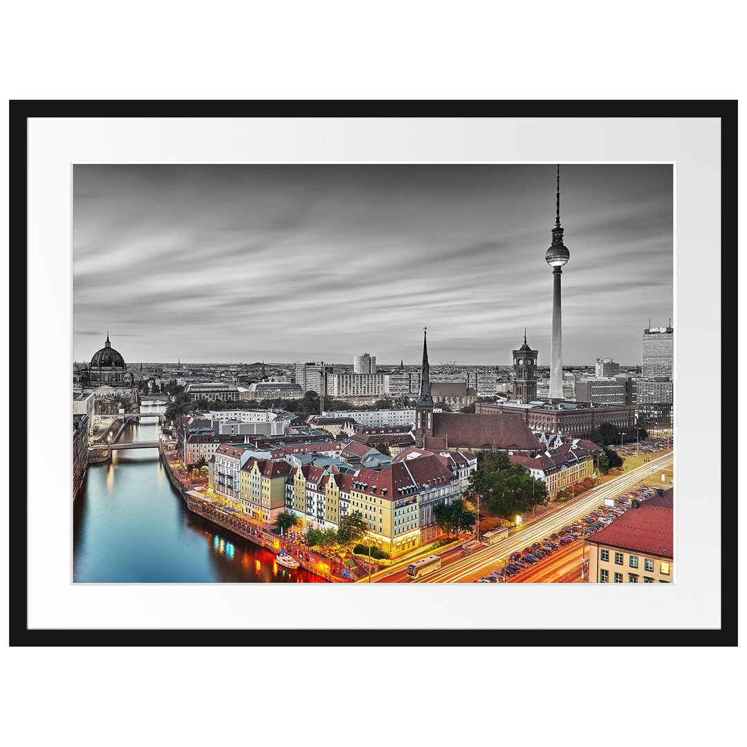 Berlin Stadtpanorama Gerahmter Fotokunstdruck