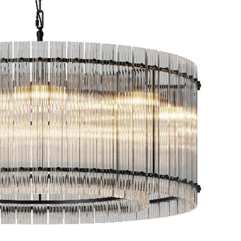 Lustre rond moderne 37 ", Noir