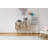 Modern Scandinavian Nightstand with Wooden Legs, 23.6 x 24.0 x 15.7 inches | 100% Melamine Coated Particle Board, UV Digital Printing | Numerous Shelves, Wall-Mountable, Stylish Storage for Bedroom & Living Room