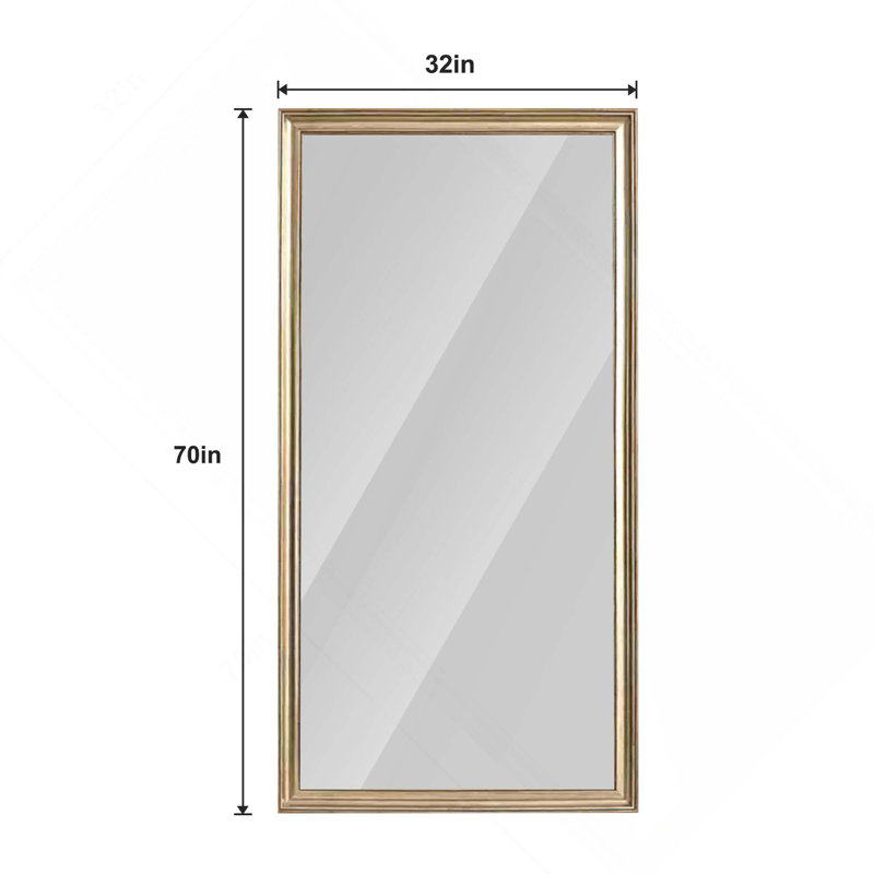 (ONLY 1 PC) Full-Body Floor Mirror With Artificial Wood Frame, Elegant Design And Durability