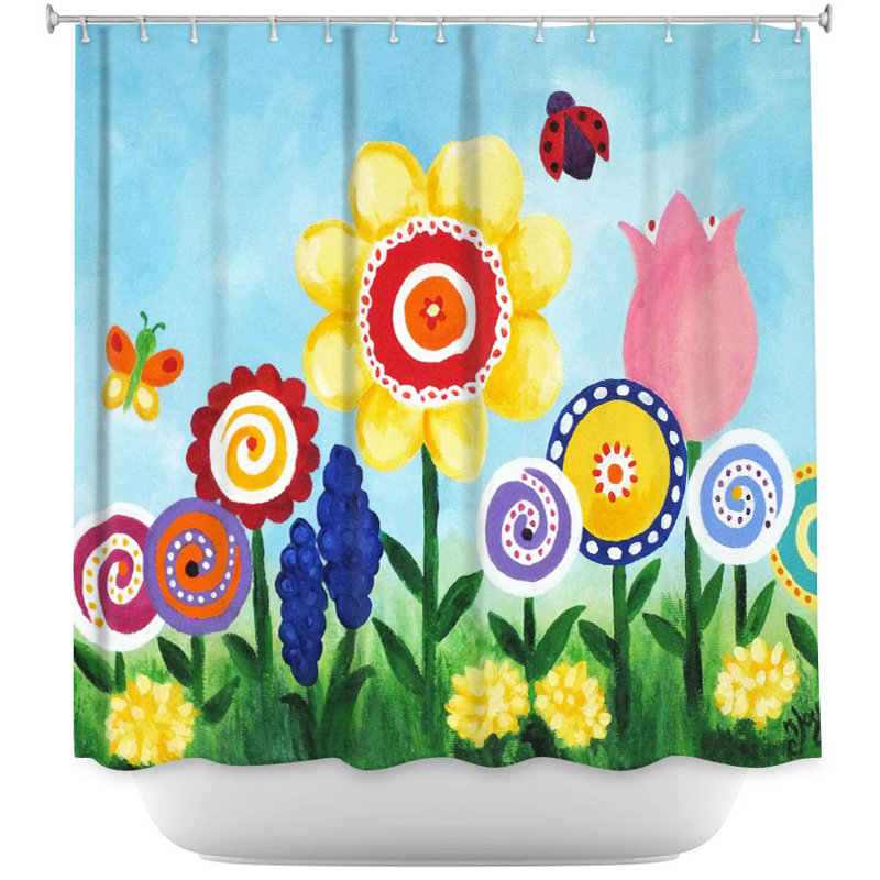 Rideau de douche simple pour jardin fleur