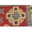 Tapis rouge / brun en laine noué à la main de conception unique 9 pi 4 po x 9 pi 1 po