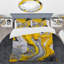 Ensemble d'édredon moderne 4 pièces - ensemble de literie et coussin décoratif jaune et gris Cosmic Vibations II-131383199