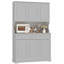 Garde-manger en bois 74 po avec tablette à micro-ondes et tablettes réglables, blanc-125400408