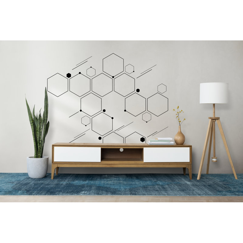 Décalcomanie murale nid d'abeille, décalcomanies hexagonales, art mural géométrique, décoration murale, nid d'abeille, art mural moderne, cadeau pour la maison, décalcomanie technologie 151LU