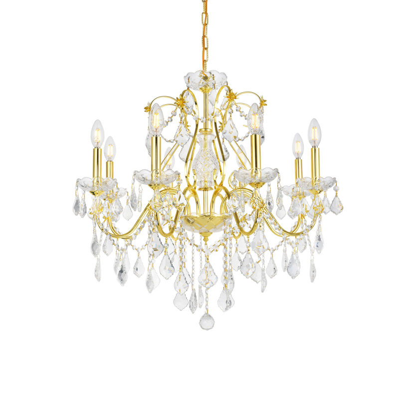 Dagmar 8-Light Dimmable Traditional Chandelier, Gold