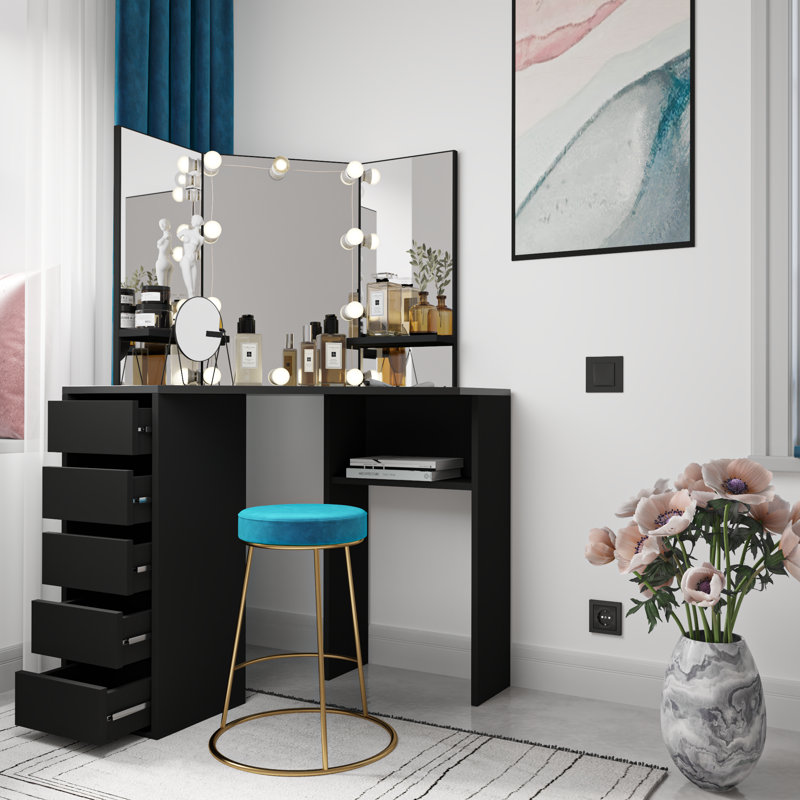 Coiffeuse de maquillage Jaylianni, Noir
