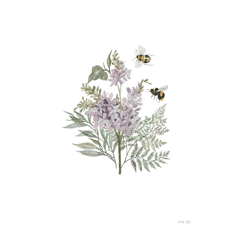 Lilas botanique sur toile par Cindy Jacobs, H 36 po x l 24 po
