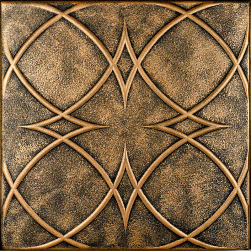 Antique Gold 1.6 ft. x 1.6 ft. Polystyrene Glue-up Ceiling Tile