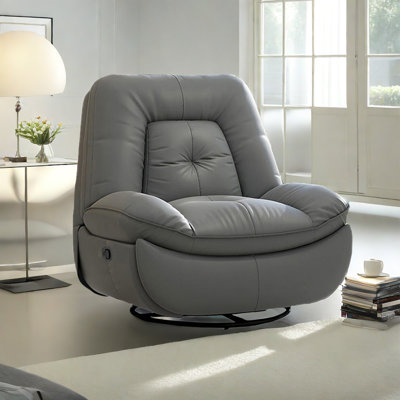 Shareem Faux Leather Swivel Recliner