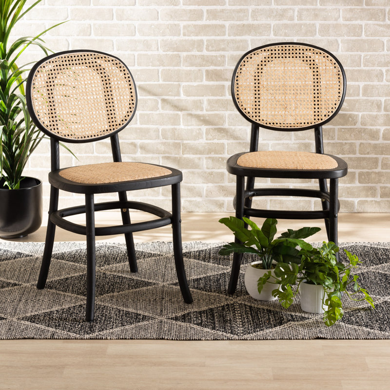 Chak Upholstered Beech Side Chair, Black