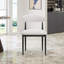 Chaises de salle à manger en chenille durable avec dossier incurvé, design beige moderne