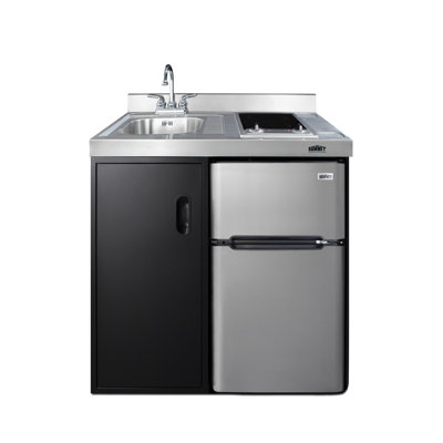 Summit Appliance All-In-One Combo Kitchens 3.2 Cubic Feet Internal Freezer Kitchenette Mini Fridge