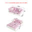 Lit gigogne convertible 3 en 1 rose, grand lit de 74,8 po, revêtement en velours, support confortable, velours de construction en acier, 2 sièges, assemblage rapide et respirant, style moderne-805677180