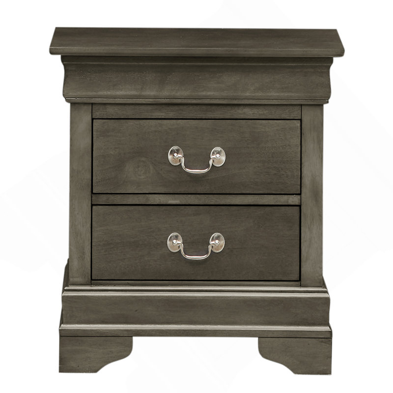 Charmante table de chevet traditionnelle grise, Gris