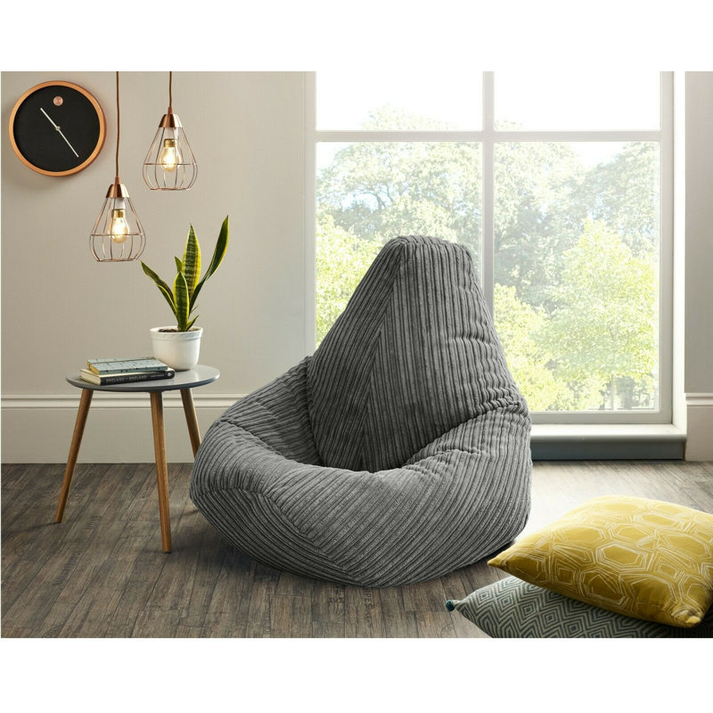 Cord Refillable Classic Bean Bag, Grey