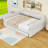 Queen Two Drawers Upholstered Platform Bed with USB-1035683125