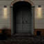 Applique murale d'extérieur moderne de 18 po (H) 12 W 12 W, applique murale à DEL résistante aux intempéries avec cristal bullé, finition noire, éclairage de haut en bas pour porche, patio et jardin