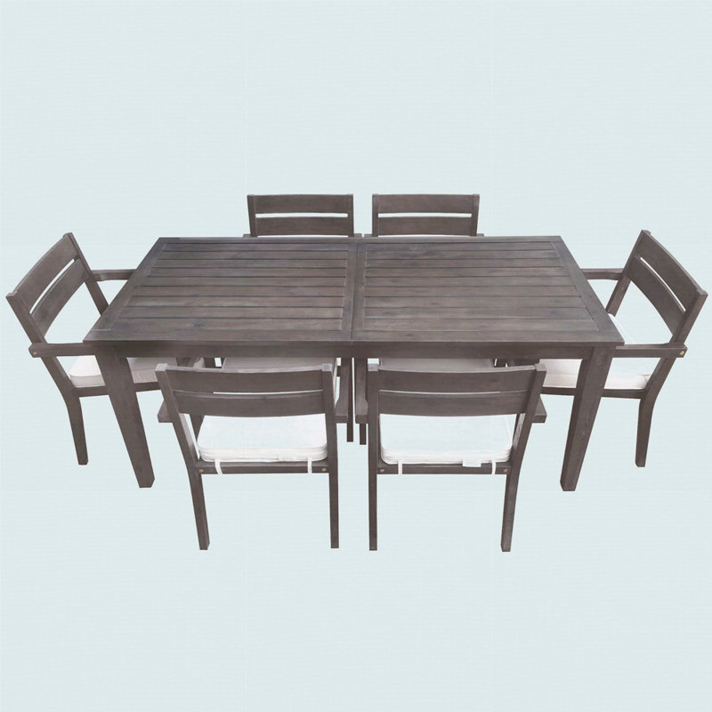 Convient à une table et des chaises de salle à manger en bois d'acacia, Gris