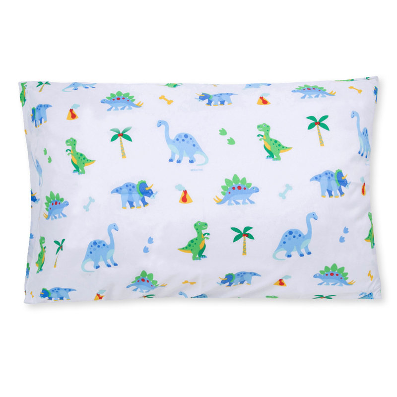 Wildkin 100% Cotton Kids Pillowcase – Soft, Breathable & Standard Size (20x30) - Dinosaur Land