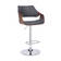 Afshar Swivel Adjustable Height Bar Stool with Pedestal Base in Faux Leather, Wood and Iron