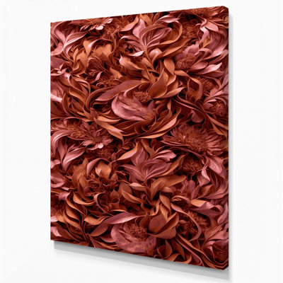 "Abstract Florals 80", art mural sur toile brune