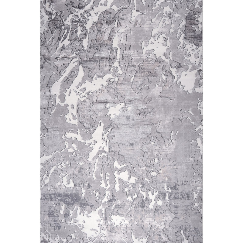 Ruby Grey Abstract MarbleAbstract Area Rug, Runner 80 x 200 cm