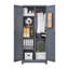 Armoires de rangement en métal, armoire à outils de nettoyage avec porte verrouillable, grand porte-outils à balais et rangement, grande armoire de rangement pour cuisine, garde-manger, bureau, magasin