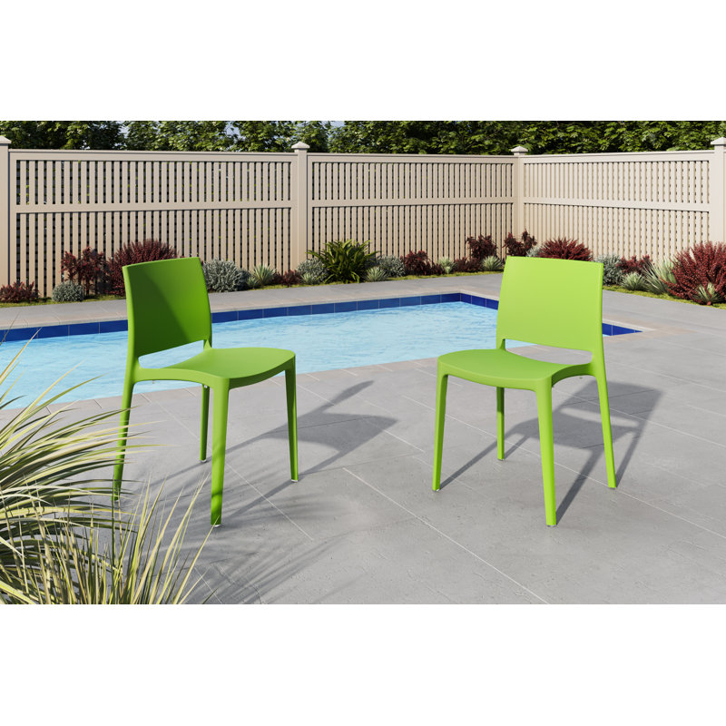 Chaise d'appoint empilable Auni, Vert