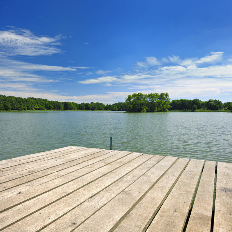 Wooden Dock On Lake by AVTG - No Frame Art Prints on Canvas, 51cm H x 51cm W
