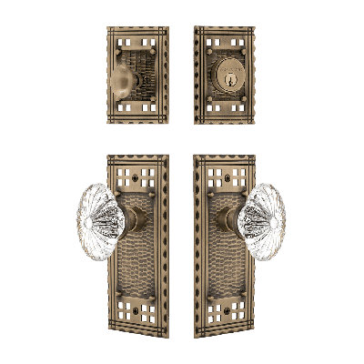 Nostalgic Warehouse Craftsman Entry Set with Oval Fluted Crystal