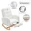 Chaise berçante décorative avec repose-pieds à haut dossier en bois d'hévéa-356381261