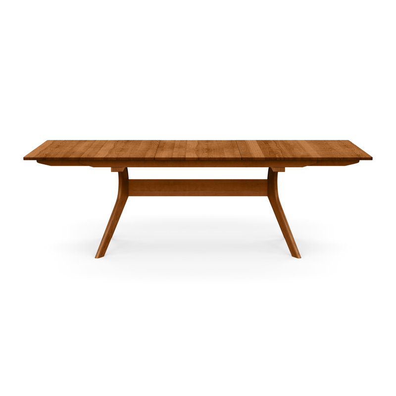 Audrey Extendable Solid Wood Trestle Dining Table, Autumn Cherry, 72" L x 42" W