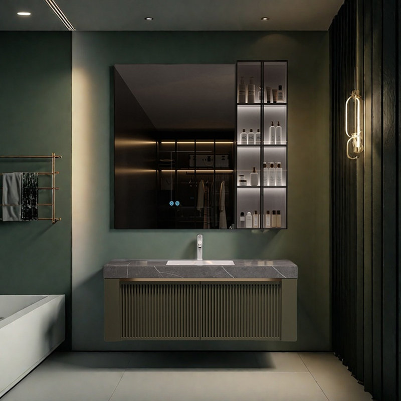 Light luxury simple style bathroom cabinet, 21.6" H x 51.1" W x 21.6" D