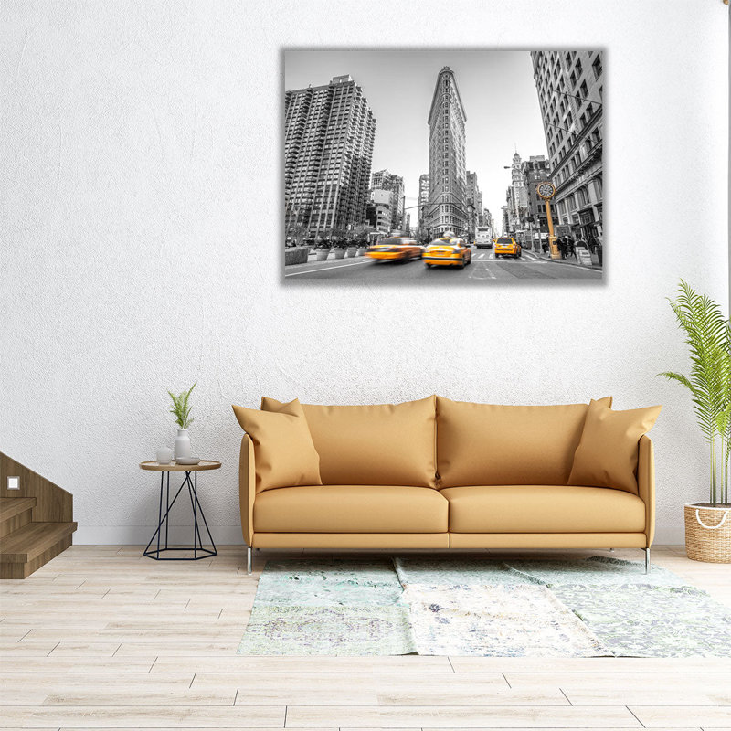«Yellow Taxis, Flatiron Building, Manhattan, New York», reproduction d'art sur toile, H 18 po x l 24 po