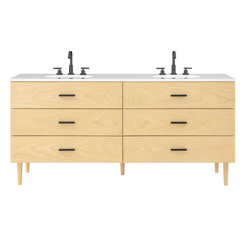 72'' W Double Vanity, Matte Black