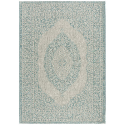 Auburn Light Grey/Aqua Indoor/Outdoor Rug