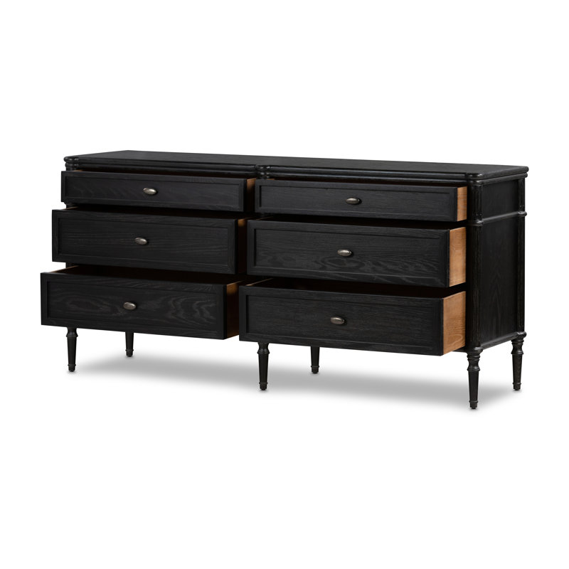 Toulouse 6 - Drawer Dresser, Distressed Black
