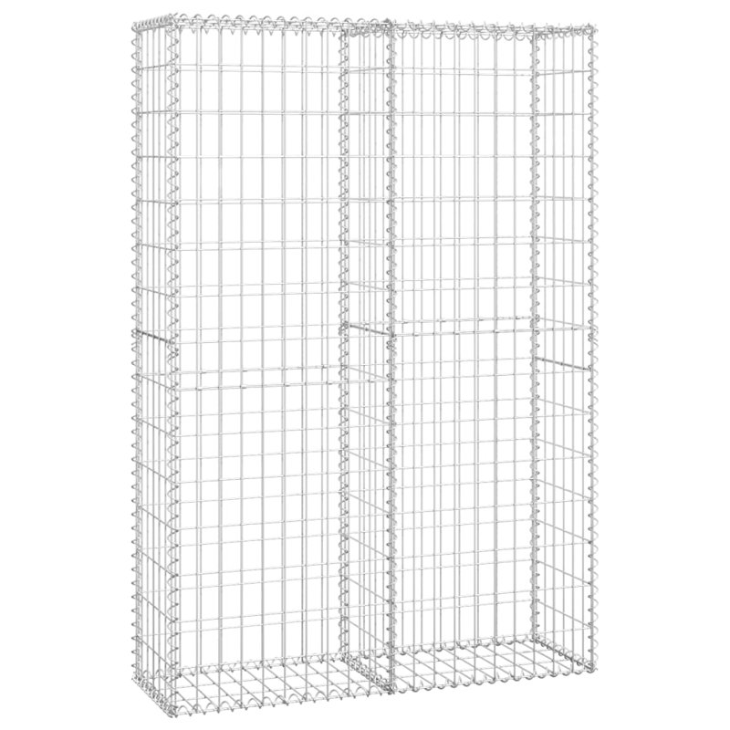 Gesele Grey Metal Gabion Basket, 150cm H x 100cm W x 30cm D