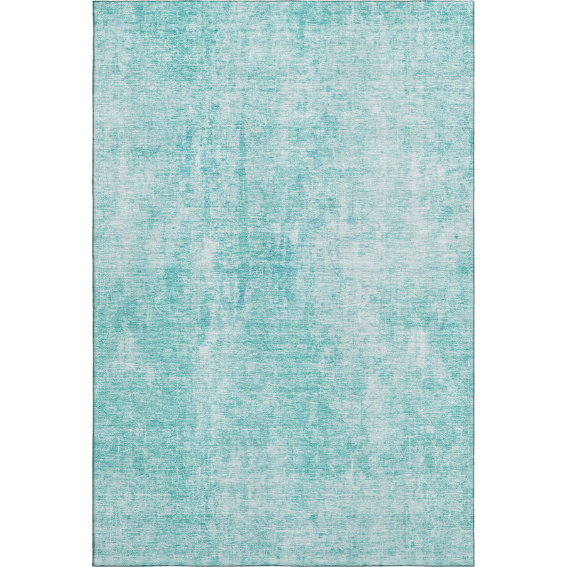 Premium Machine Washable Brittney Teal Rug, Rectangle 9' x 12'