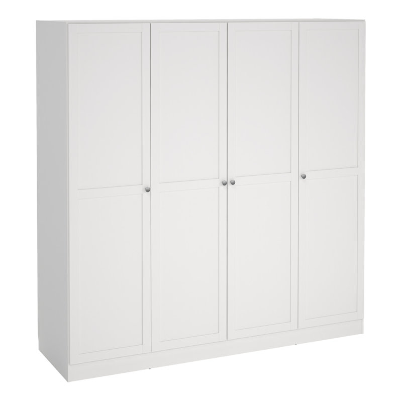 Bowery 4 Door Manufactured Wood Wardrobe, White