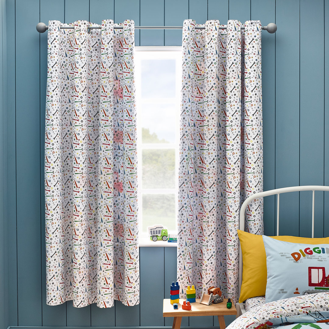 Digger Dreams Fully Reversible Eyelet Curtains
