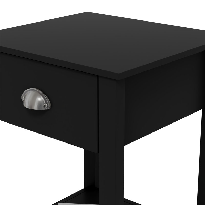 1 Drawer Nightstand, Black