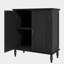 Buffet 34,5 "en placage de bois massif rétro avec tablettes réglables, noir-583868635