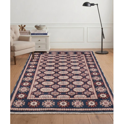 Tapis d'intérieur rectangulaire afghan oriental en soie noire et laine, fait à la main