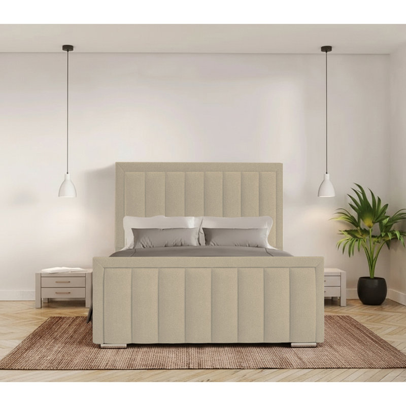 Yatton Upholstered Bed, Double (4'6), Coffee