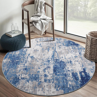 Tapis lavable antidérapant moderne abstrait doux pour le salon, chambre à coucher, chambre d'enfant, motif imprimé