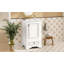 Meuble-lavabo de 20 po avec lavabo en céramique, porte à fermeture en douceur, tablette ajustable en forme de U, tiroir de compartiment et support de porte, style moderne, conception peu encombrante-118774473